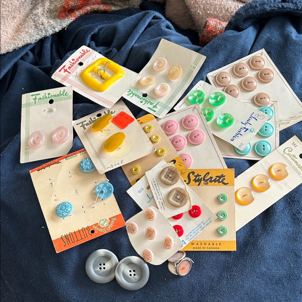 Stylish Button Collection - lot of 12 +Assorted Colors